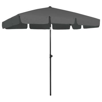 vidaXL Strandparasol 200x125 cm antracietkleurig, Verzenden, Nieuw, 2 tot 3 meter, Strandparasol