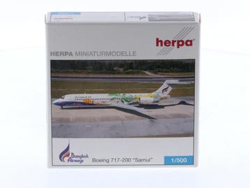 Schaal 1:500 Herpa 510417 Boeing 717-200 Bangkok Air Sam..., Ophalen of Verzenden, Zo goed als nieuw