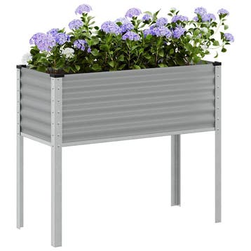 vidaXL Plantenbak 100x45x90 cm staal grijs, Tuin en Terras, Verzenden, Nieuw, Metaal