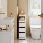 2dekans | SoBuy Smalle Badkamerkast op Wieltjes BZR54-II-W –, Ophalen of Verzenden, Zo goed als nieuw