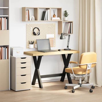 vidaXL Bureau NOAIN X-vormige poten 120x50x75 cm massief, Verzenden, Nieuw
