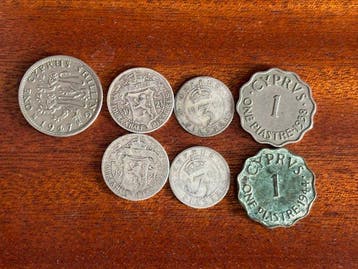Cyprus. Victoria-George VI. 1-3-4 1/2 Piastres and 1