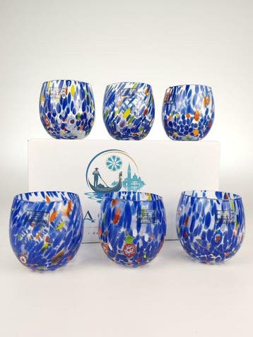 LAGUNA - Drinkservies (6) - Muranoglas - 6 GOTI ROUND