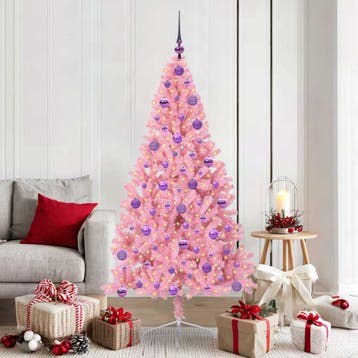 vidaXL Kunstmatig Voorverlicht Kerstboom met 300 LED Roze, Verzenden, Nieuw