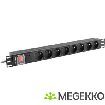 Lanberg PDU-08E-0200-BK energiedistributie 8 AC-uitgang(en), Verzenden, Nieuw