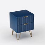 Blauw Nachtkastje met 2 Lades – Nieuw Diepblauw Kastje, Huis en Inrichting, Verzenden, Nieuw