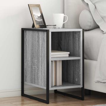 vidaXL Nachtkastje Grijs Sonoma 39.5 x 30 x 50 cm Bewerkt, Minder dan 45 cm, Verzenden, Nieuw, Minder dan 55 cm