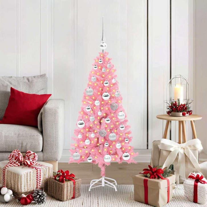 vidaXL Kerstboom Roze 120 cm PVC, Diversen, Kerst, Nieuw, Verzenden