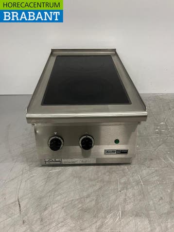 RVS Krefft 2 Pits Keramisch Elektrisch Fornuis 50 cm 400V, Ophalen of Verzenden, Gebruikt