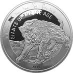 Ghana Giants of the Ice Age 1 oz 2020 Saber Toothed Cat, Verzenden, Overige landen, Losse munt, Zilver