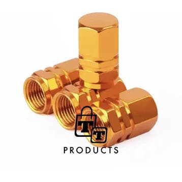 TT-products ventieldopppen hexagon gold aluminium 4 stuks, Ophalen of Verzenden, Nieuw