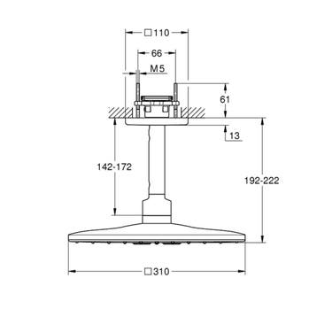 Regendoucheset Grohe Rainshower SmartActive Cube 31 cm met, Ophalen of Verzenden, Nieuw