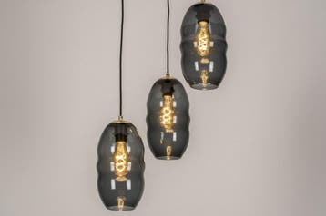 Rietveld Hanglampen - Zwart - Glas, Verzenden, Nieuw
