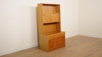 Vintage wandkast | Boekenkast | Eiken | Schuifdeuren, Huis en Inrichting, Kasten | Wandmeubels, Ophalen of Verzenden, Nieuw