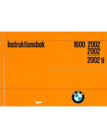 1970 BMW 1602 2002 INSTRUCTIEBOEKJE ZWEEDS