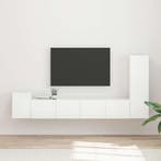 vidaXL Tv-meubelset Wandgemonteerd 3 pcs Hoogglans wit, Minder dan 50 cm, Verzenden, 100 tot 150 cm, Nieuw