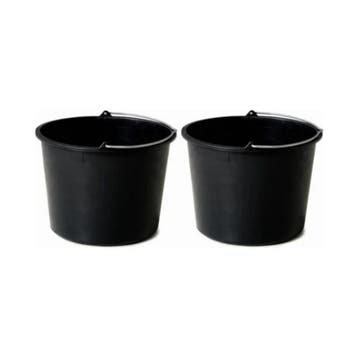 Set 2x Bouwemmers 20L Zwart – Met Maatverdeling, Doe-het-zelf en Verbouw, Gereedschap | Handgereedschap, Ophalen of Verzenden