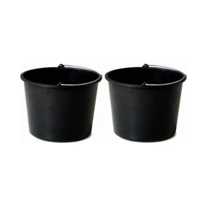 Set 2x Bouwemmers 20L Zwart – Met Maatverdeling, Doe-het-zelf en Verbouw, Gereedschap | Handgereedschap, Ophalen of Verzenden