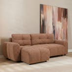 50% Korting: Slaapbank 2 persoons Inka terracotta bouclé, Ophalen, Zo goed als nieuw