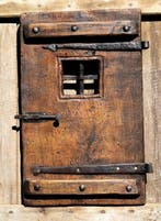 Antiek Deur - 19e eeuw - deur met tralies voor afsluiting