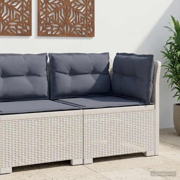 vidaXL Eénpersoons Tuinbank met Kussens Rattan Look PP Wit, Verzenden, Nieuw