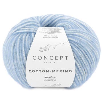 Katia Concept Cotton-Merino - 131 lichtblauw - Katoen/Meri, Ophalen of Verzenden, Nieuw