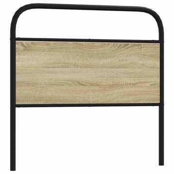 vidaXL Vervangend hoofdbord 90 cm staal en bewerkt hout, Verzenden, Nieuw, Bruin, Hout