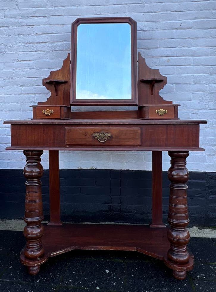 antiek Engels mahonie kaptafel, 92 cm breed, Antiek en Kunst, Antiek | Meubels | Kasten