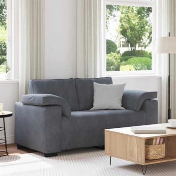 vidaXL Loveseat bank 160x77x82 cm fluweel donkergrijs, Verzenden, Nieuw, Stof