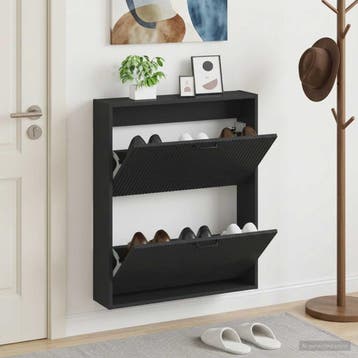 vidaXL Wandgemonteerde Schoenkast HOORN 71 x 17 x 86 cm, Verzenden, Nieuw