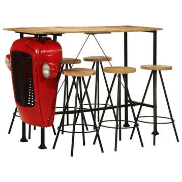 vidaXL 7-delige Barset massief mangohout, Verzenden, Nieuw