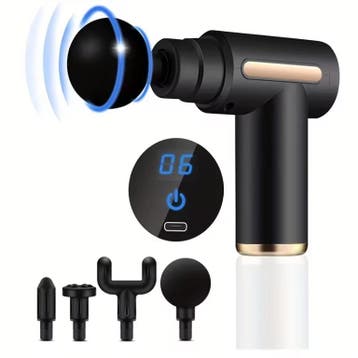 Massage Gun met LED Display en 4 Opzetstukken Deep Tissue, Sport en Fitness, Massageproducten, Verzenden, Nieuw
