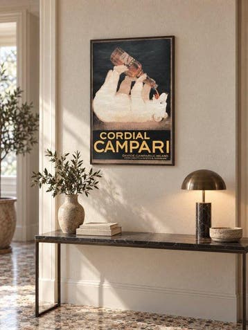 Franz Laskoff - Cordial Campari con orso bianco – Manifesto, Antiek en Kunst