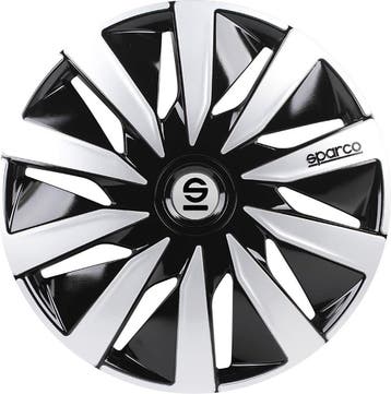 Sparco Wieldoppen Lazio 15 inch - Zwart/Zilver, Ophalen of Verzenden, Zo goed als nieuw
