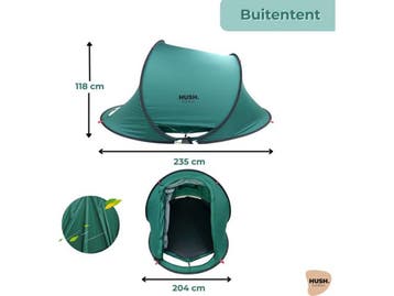 HUSH Outdoor - Campingtent 2 tot 3 persoons - Pop-up systeem, Verzenden, Nieuw