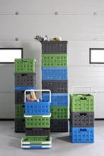 Sunware Square Vouwkrat Antraciet 32 liter 49x36xH24.5cm Set, Doe-het-zelf en Verbouw, Kratten en Dozen, Ophalen of Verzenden