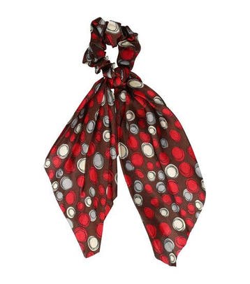 Haarelastiek Scrunchie – Cirkelprint – 25cm Linten –, Nieuw