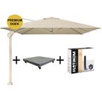 Challenger T1 premium parasol 400x300 cm sandstone, Tuin en Terras, Parasols, Ophalen of Verzenden, Nieuw