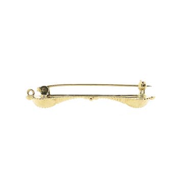Gouden broche van een mutsenbel, Ophalen of Verzenden, Gebruikt, Goud, Goud