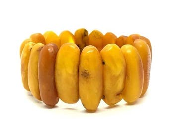 Authentieke oude Baltische amber sieraden - eierdooier