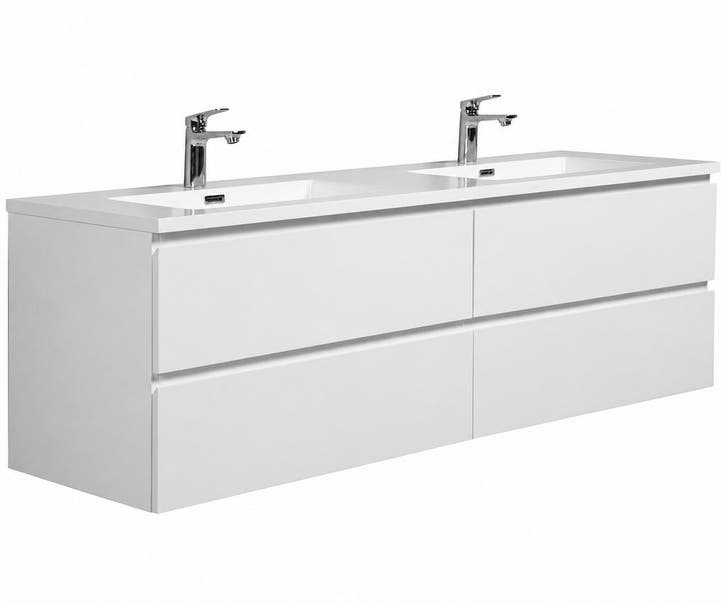 Badkamermeubel Set Angela 160 cm wit Badmeubel, Huis en Inrichting, Badkamer | Badkamermeubels, Nieuw, Wastafelkast, Verzenden