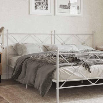 vidaXL Vervangend hoofdbord 200 cm metaal wit, Verzenden, Nieuw, Wit, Metaal