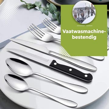 HI NATURE™ Bestekset 6 Persoons (36-delig) Zilver | Bestek,, Ophalen of Verzenden, Nieuw