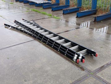 3-delige uitschuifbare ladder, 3x14-treeds, Nieuw