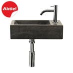 Basalt Fonteinset Aiko 38x18x8 cm Natuursteen, Ophalen of Verzenden, Nieuw, Chroom, Overige typen