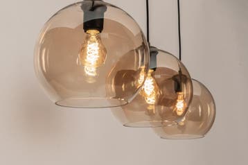 Rietveld Hanglampen - Bruin, Geel - Glas, Metaal, Verzenden, Nieuw