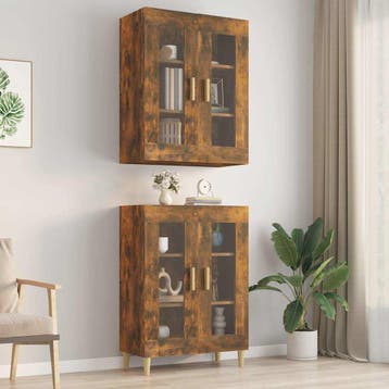 vidaXL Hangkast 69,5x34x90 cm gerookt eikenkleurig, Verzenden, Nieuw, 50 tot 100 cm, Minder dan 100 cm