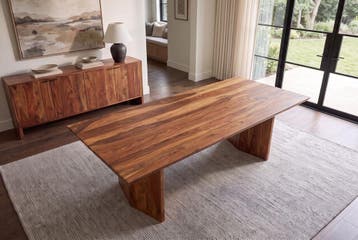 Eettafel DIAMOND 240cm sheesham hout bruin stone finish -, Huis en Inrichting, Ophalen of Verzenden, Nieuw