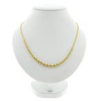 Gouden gedraaide/singapore schakelketting, Sieraden, Tassen en Uiterlijk, Kettingen, Ophalen of Verzenden, Gebruikt, Overige kleuren