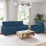 vidaXL Bankstel 2 pcs Blauw Fluweel, Huis en Inrichting, Verzenden, Nieuw, Stof, Minder dan 150 cm